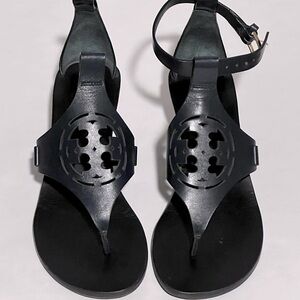 Tory Burch Zoey Wedge Ankle Strap Thong Sandals size5